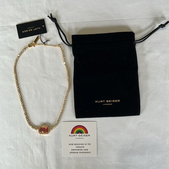 Kurt Geiger Eagle Crystal Tennis Necklace NWT - Picture 6 of 8